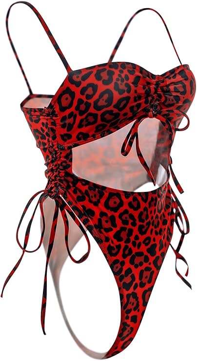Rana One Piece - Red Leopard Print