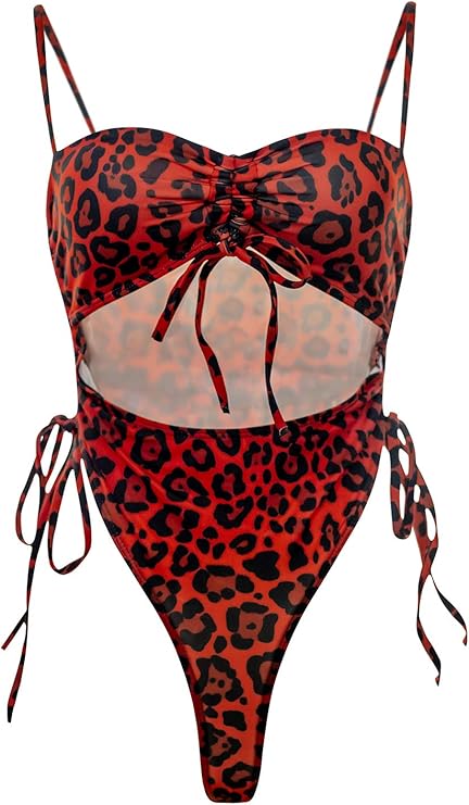 Rana One Piece - Red Leopard Print